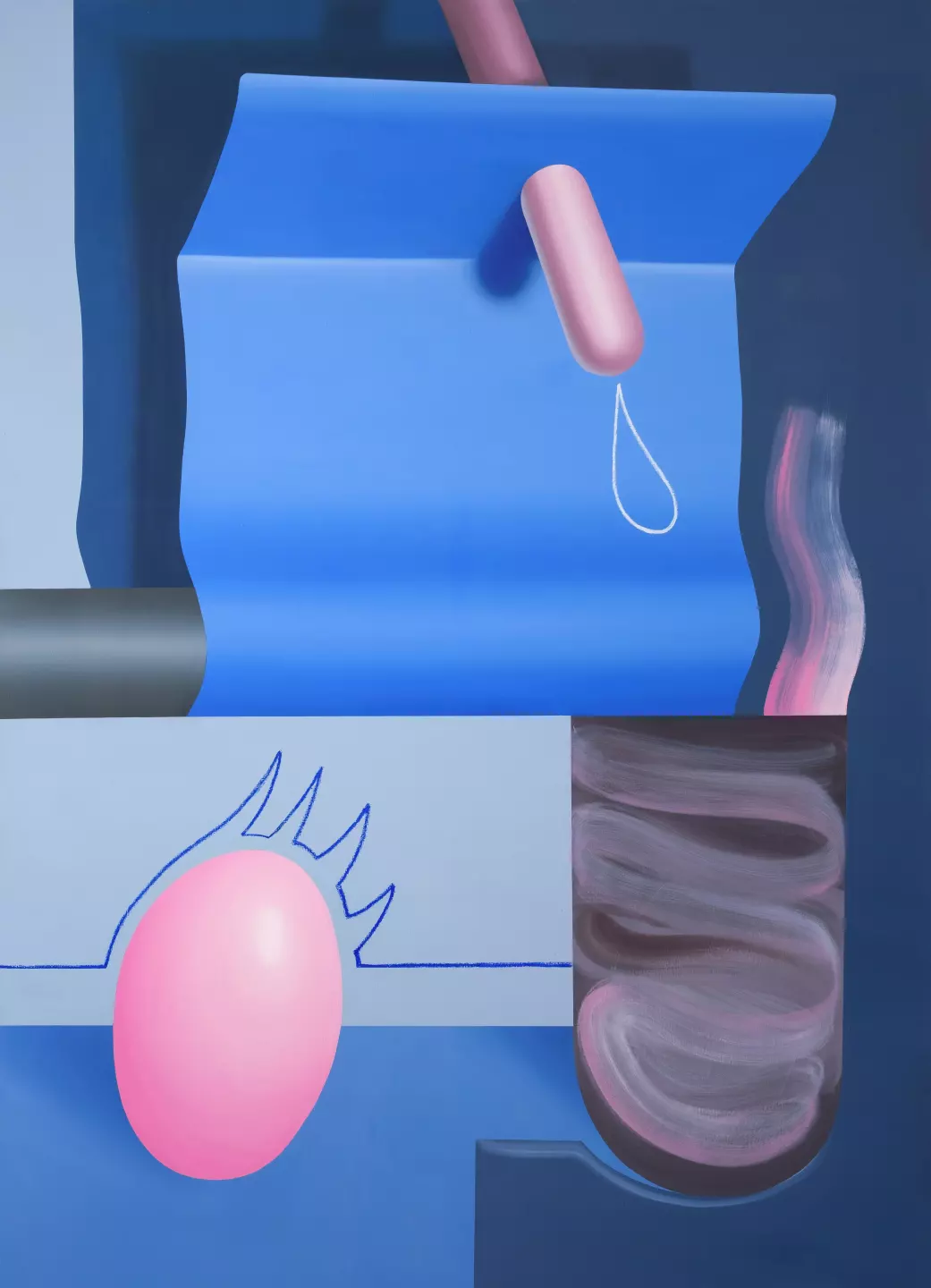 Anna Nero, Pink eye paranoia, 2025, oil and acrylic on canvas, 180 x 130 cm