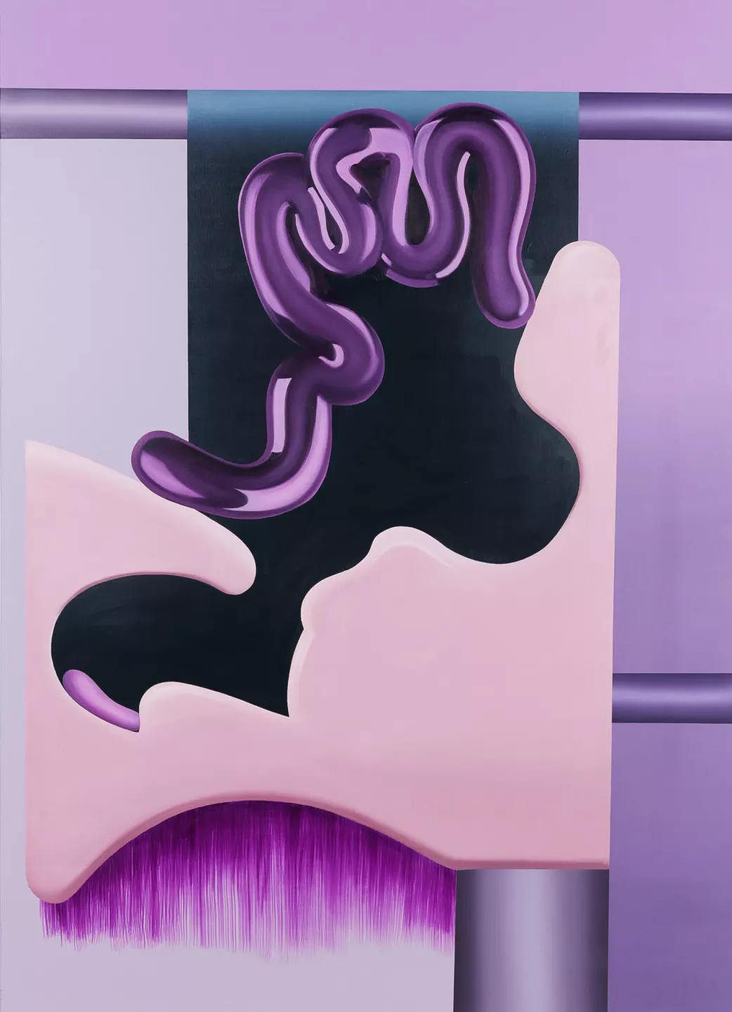 Anna Nero, Hotel Room, 2024, oil and acrylic on canvas, 180 x 130 cm