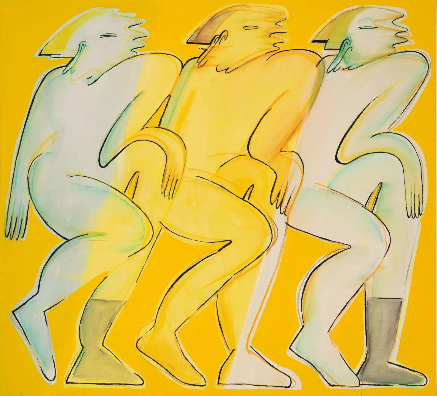 Yellow Tip Toe, 2021, acrylic on canvas, 200 x 220 cm