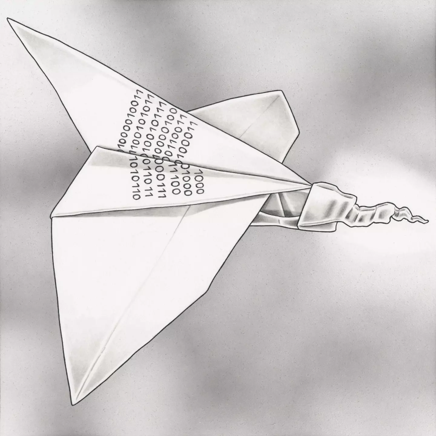 Telepathy, 2021, ink on paper, 67.5 × 52 cm