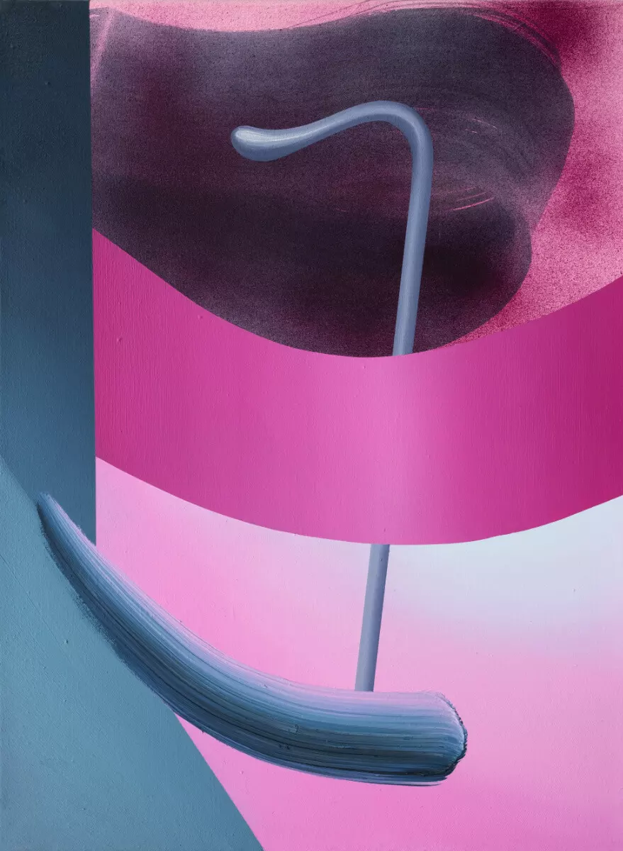 Anna Nero, Dynamic Swoosh, 2024, oil and acrylic on canvas, 40 x 30 cm