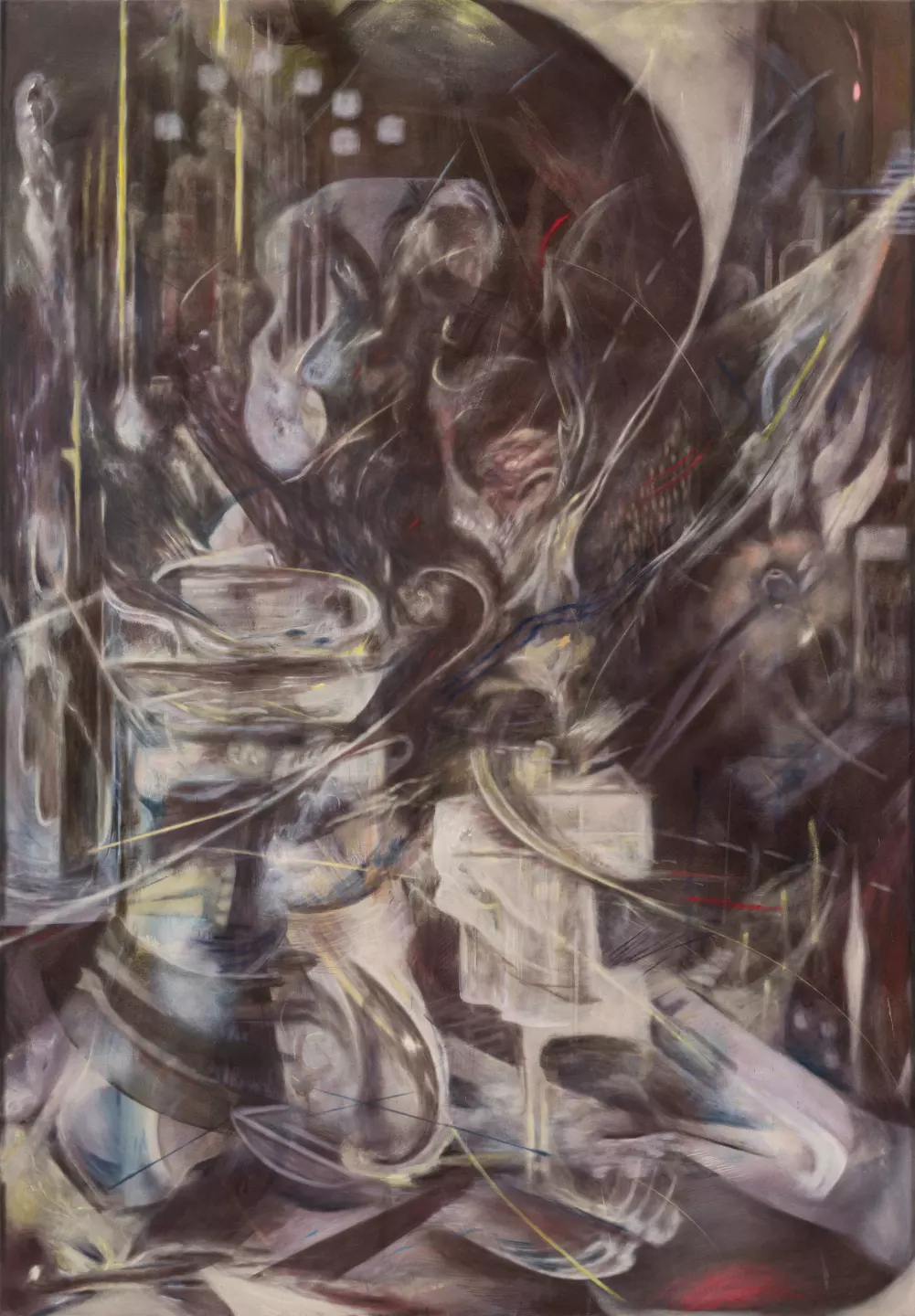 Kolja Kärtner Sainz, The Line is a Curve, 2026, oil and ink on canvas, 230 × 160 cm