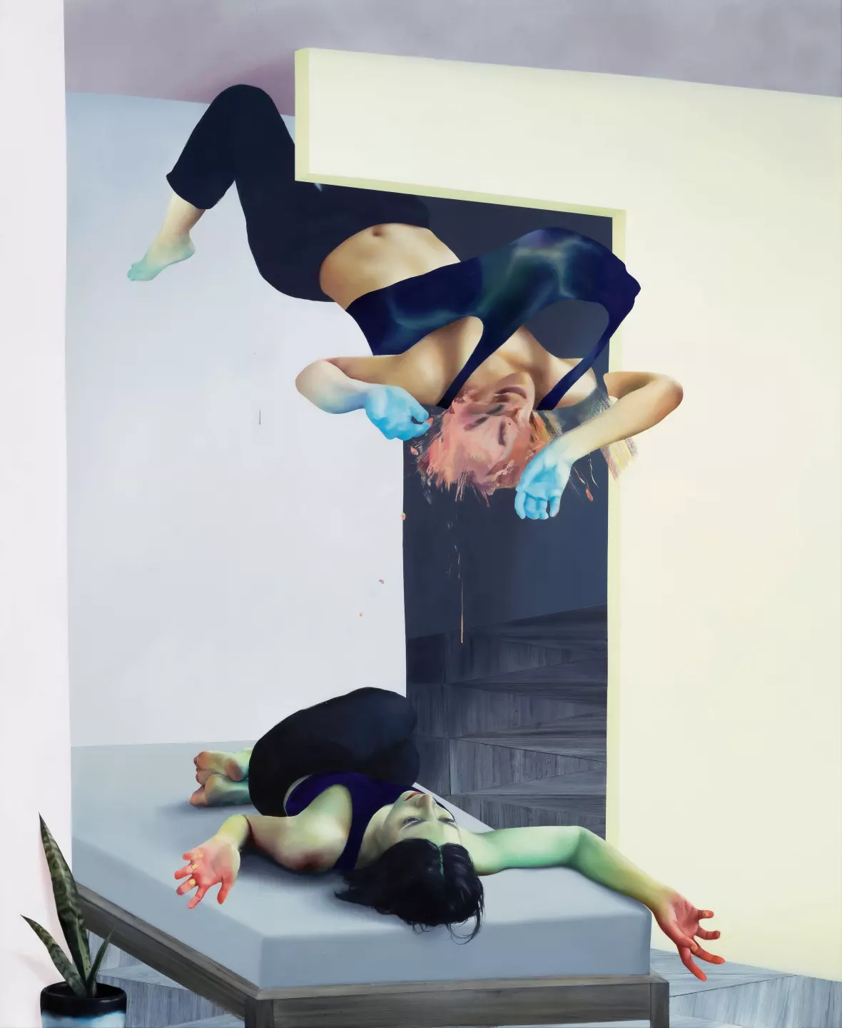 Levitation, 2023, oil and acrylic on canvas, 220 x 180 cm