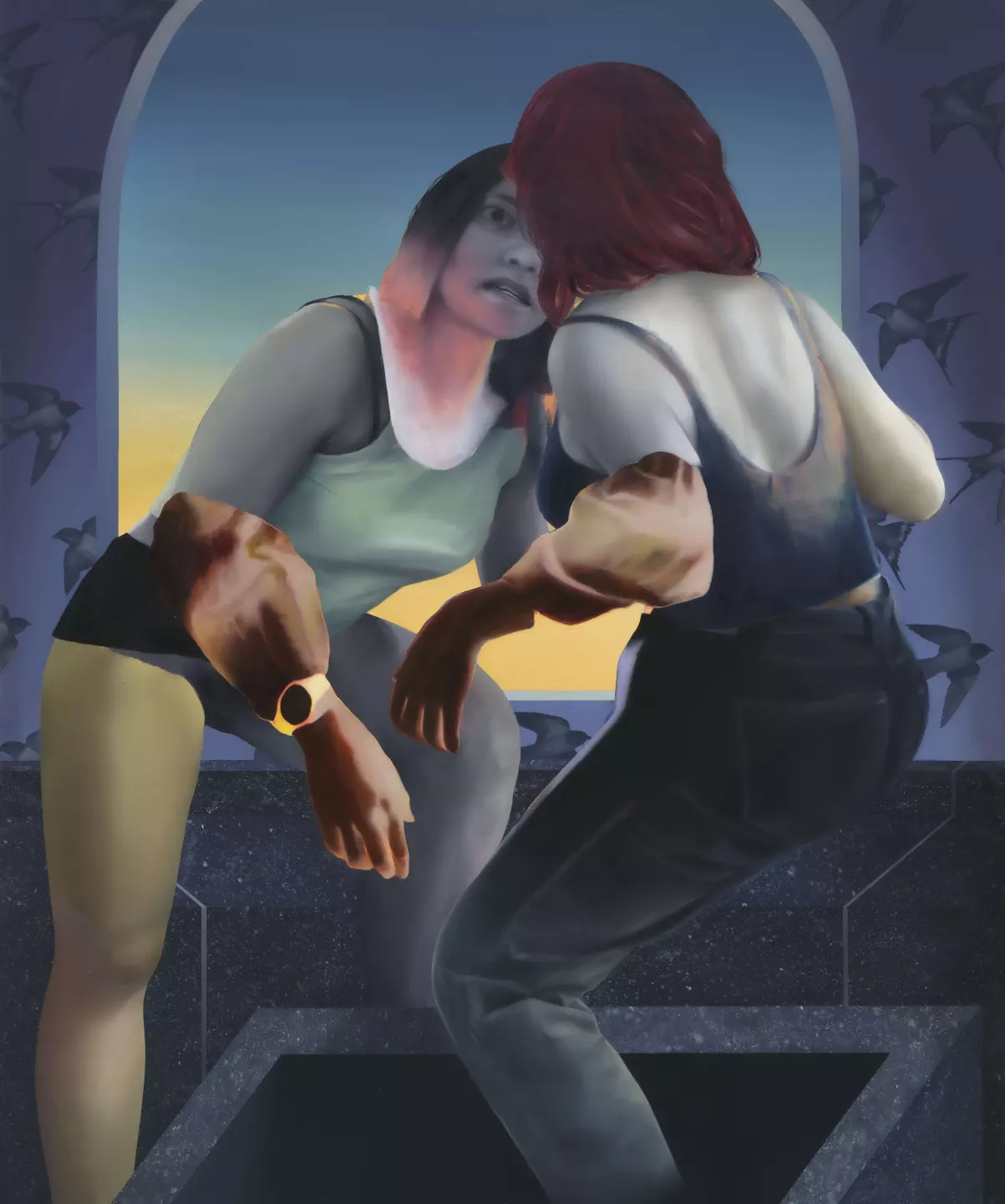 Encounter, 2023, oil and acrylic on canvas, 120 x 100 cm