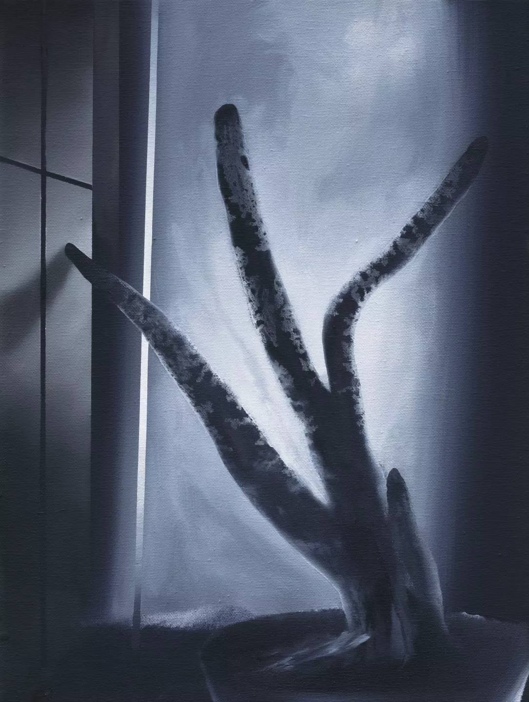 Night Plant, Lights Off, 2023, oil and acrylic on canvas, 40 x 30 cm