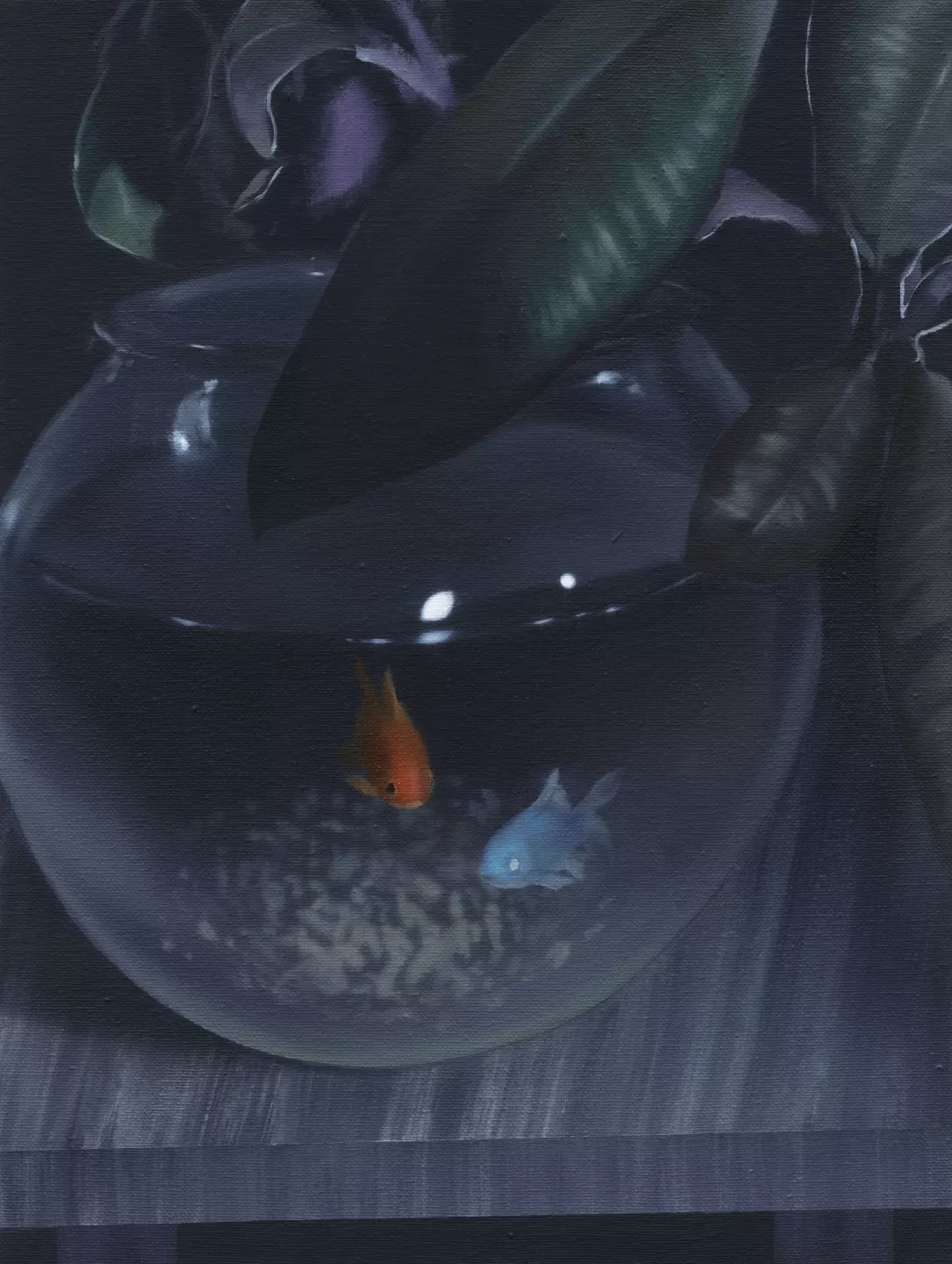 Fish Bowl, 2023, oil and acrylic on canvas, 40 x 30 cm