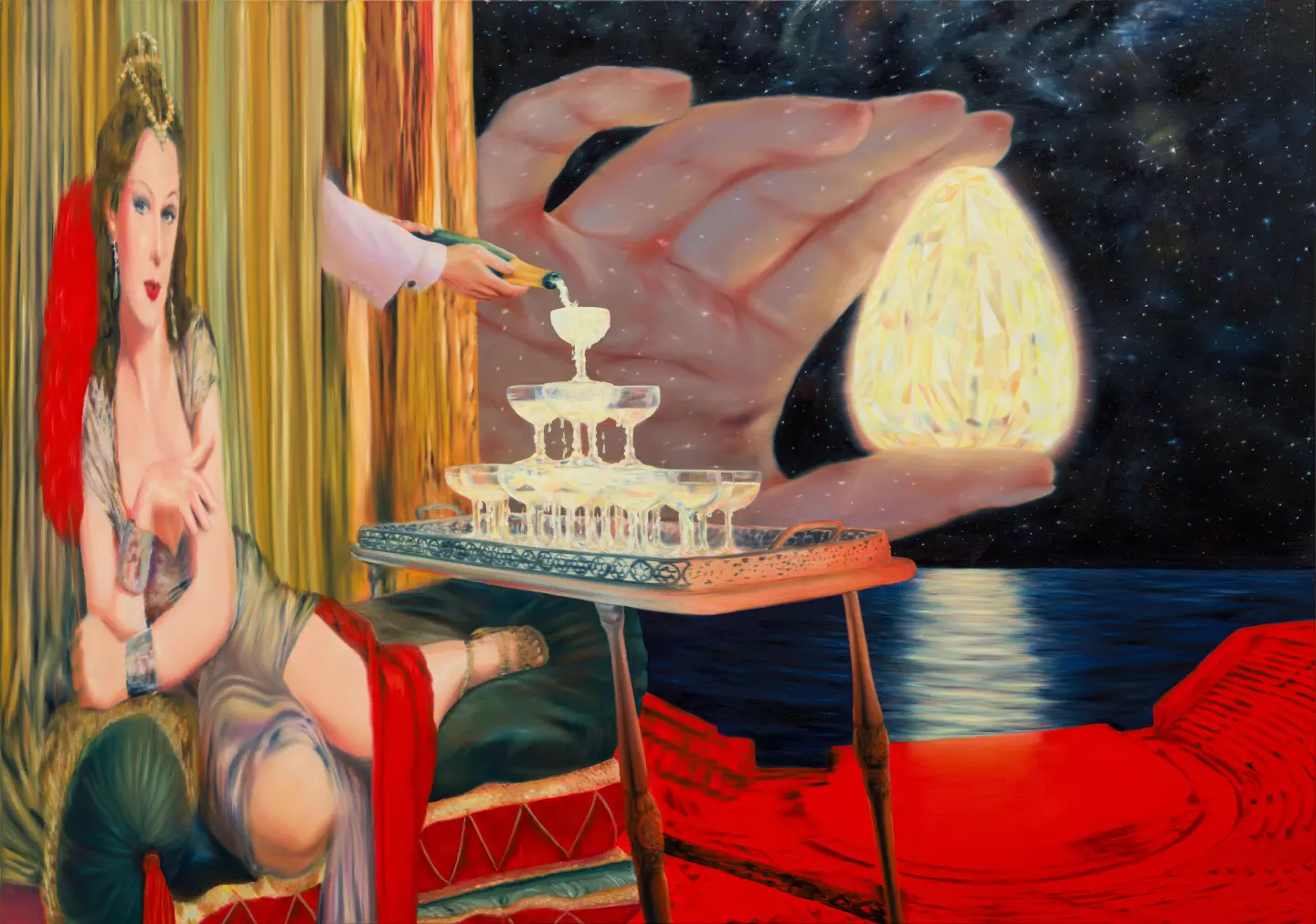 Long Distance Call, 2023, oil on canvas, 120 x 170 cm