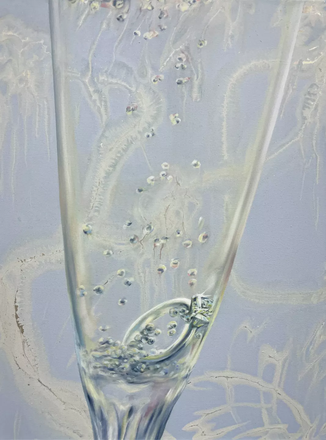 Amulet, 2021, oil and metallic pigments on canvas, 40 × 30 cm