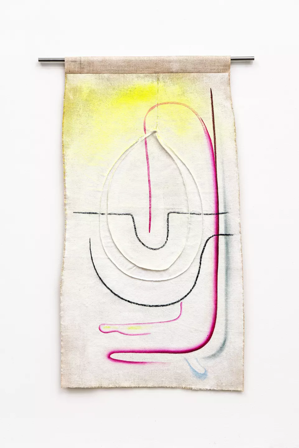Soft Paste Out of the Pink, 2020, burlap, gesso, acrylic, oil, 140 x 80 cm