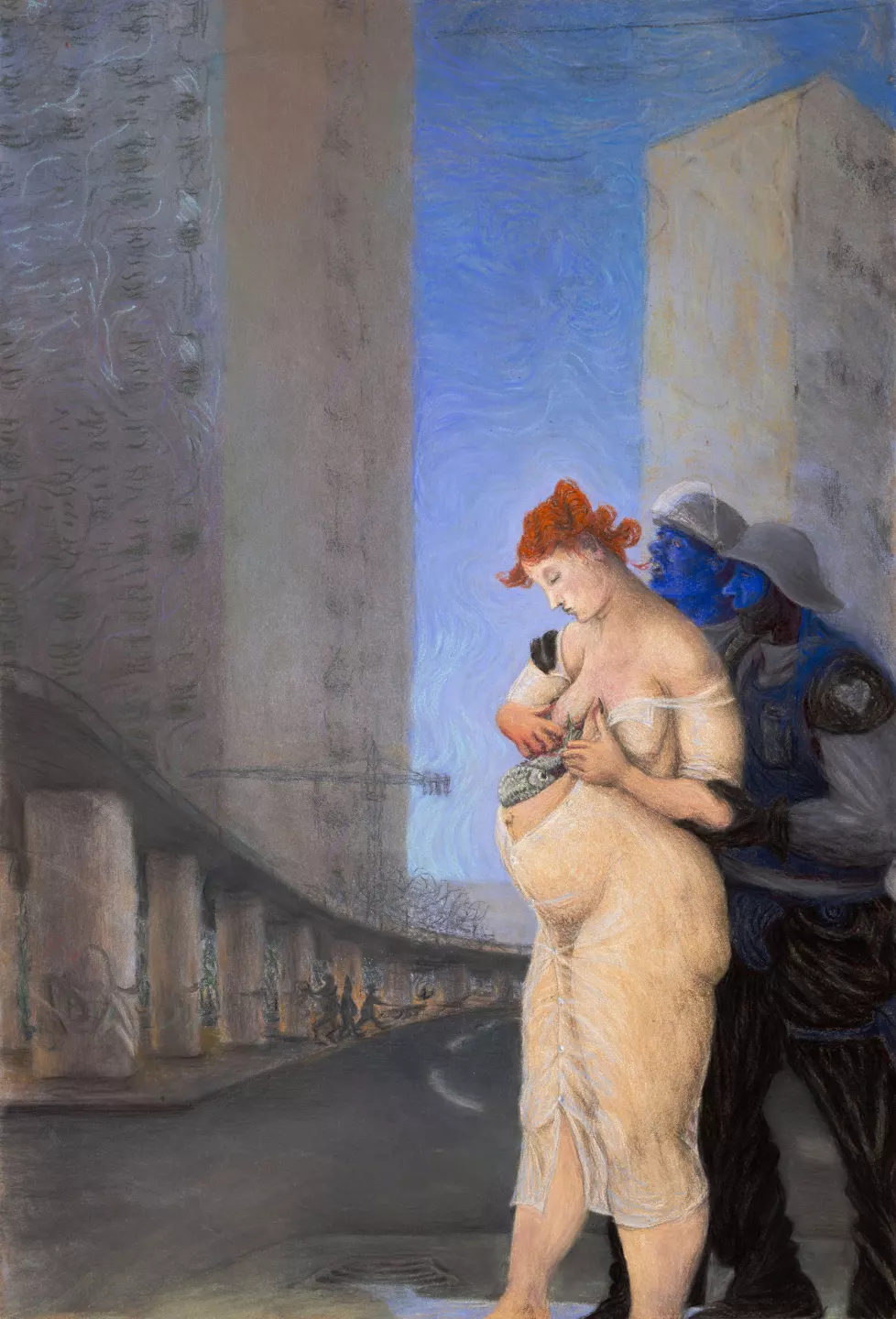 Die Utopie der Anderen, 2024, Pastel on cardboard, 59.5 × 39.5 cm