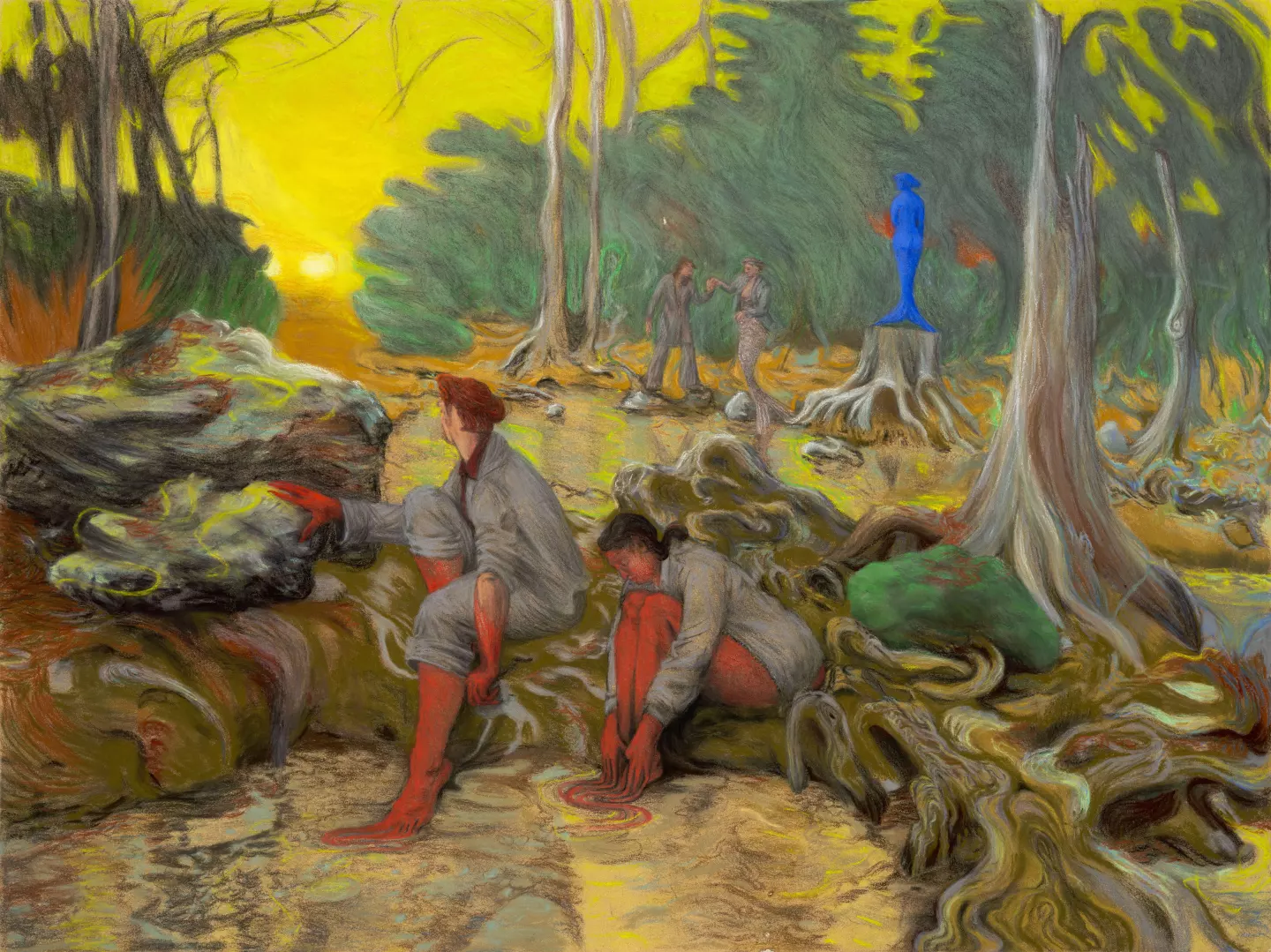 Wandertag, 2024, Pastel on cardboard, 60 × 80 cm
