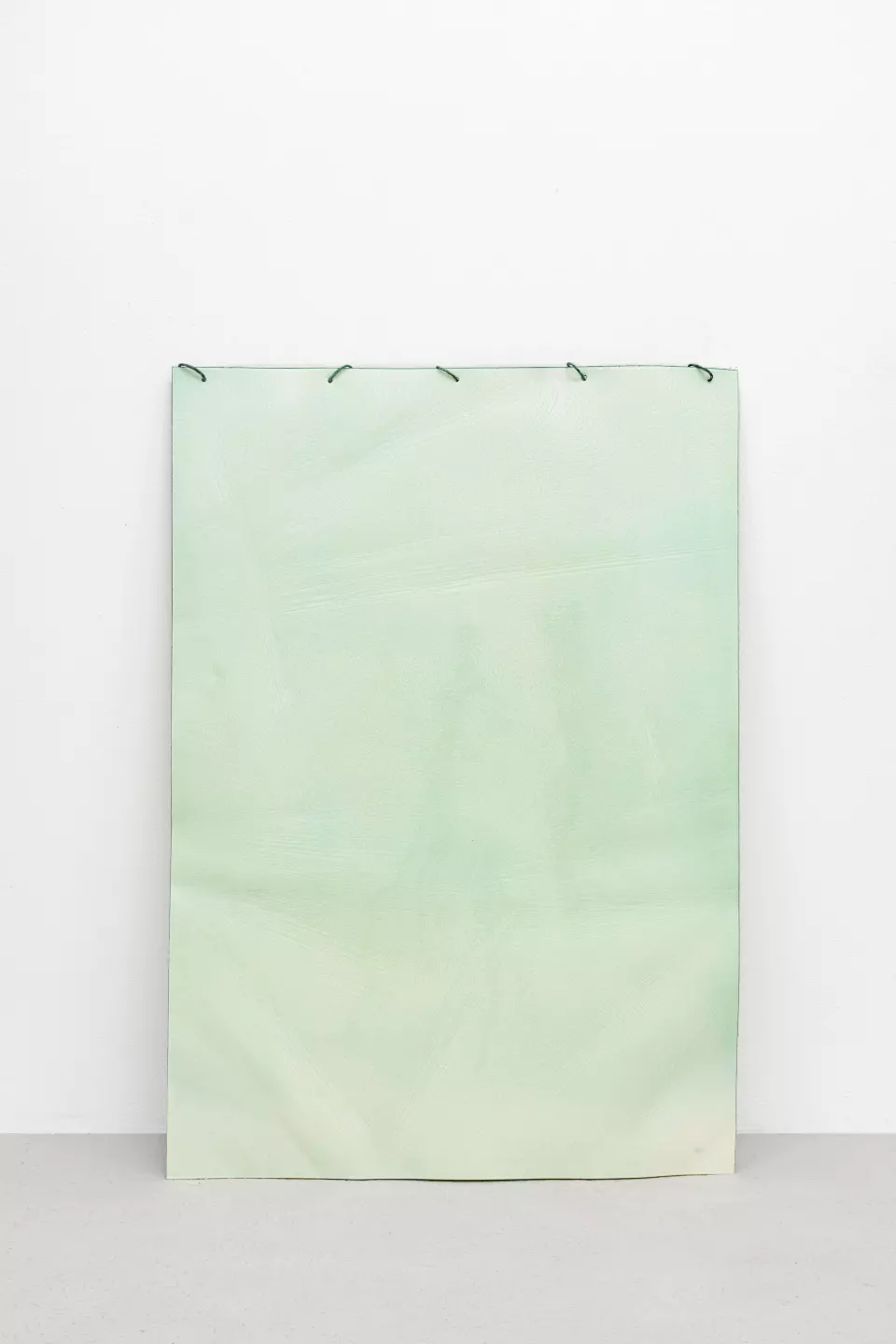 Glatteis, 2019, oxidized vitreous enamel on copper sheet, patinated bronze, 120 x 95 cm