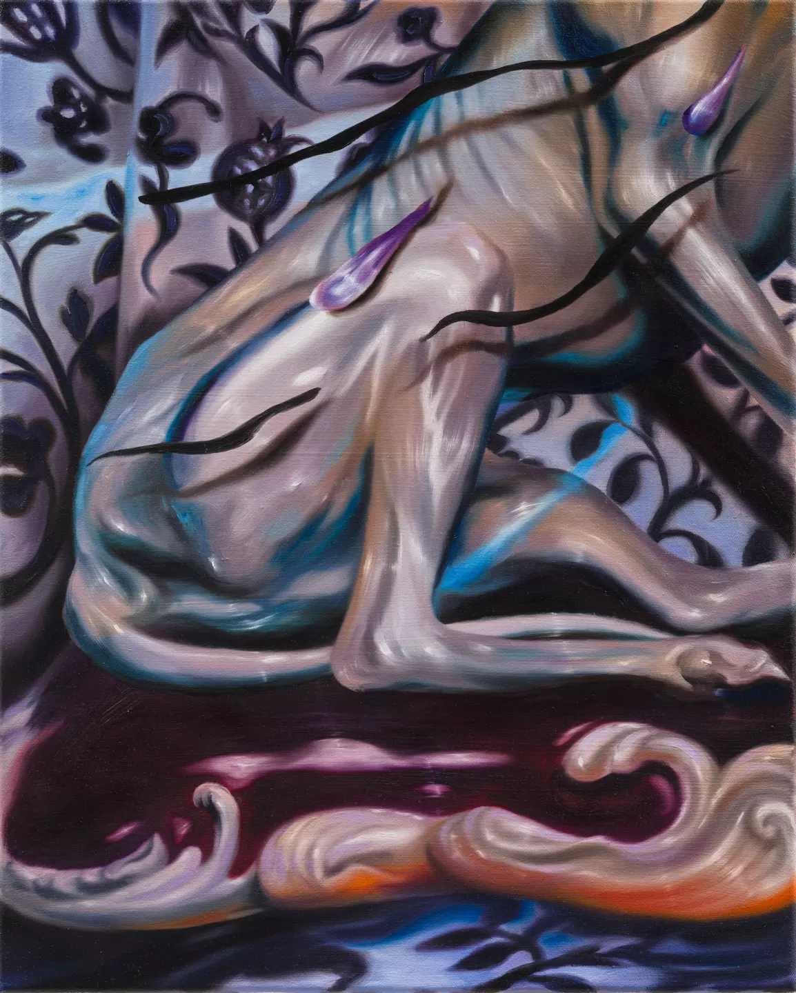 Philippa Brück, The spiders of my heart, 2026, Oil on canvas, 50 × 40 cm
