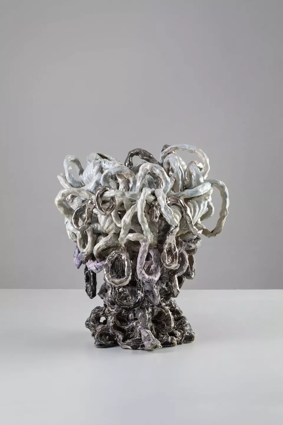 Pirates Gospel, 2021, clay, glaze, platinium, lustre, 42 x 39 x 36 cm