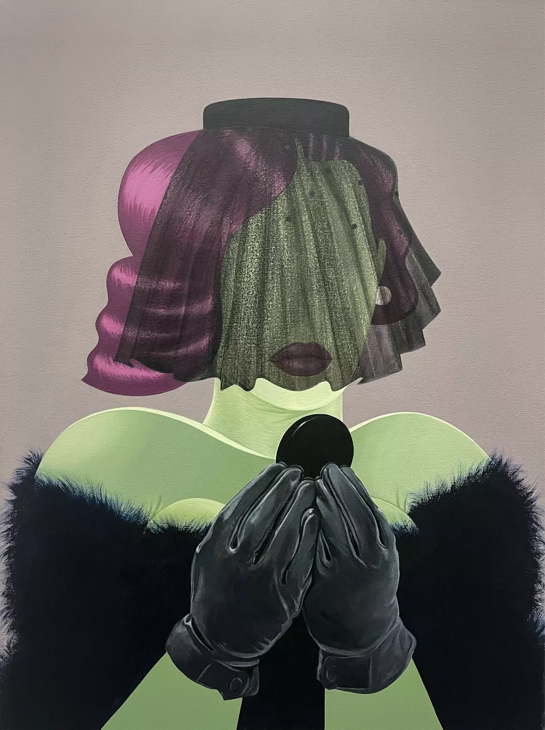 Opal Mae Ong, Obsidian’s Apologia, 2022, acrylic, gouache on canvas, 61 x 46 cm