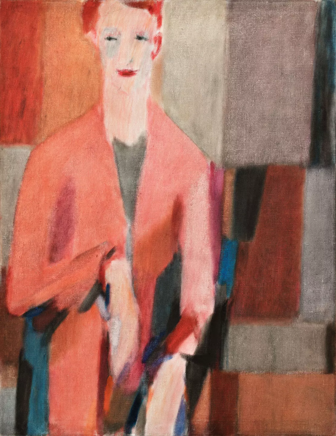 Untitled 2, from the series ‘Human figure as part of the colored pictorial space’, circa 1960, oil on canvas, 87 x 112 cm