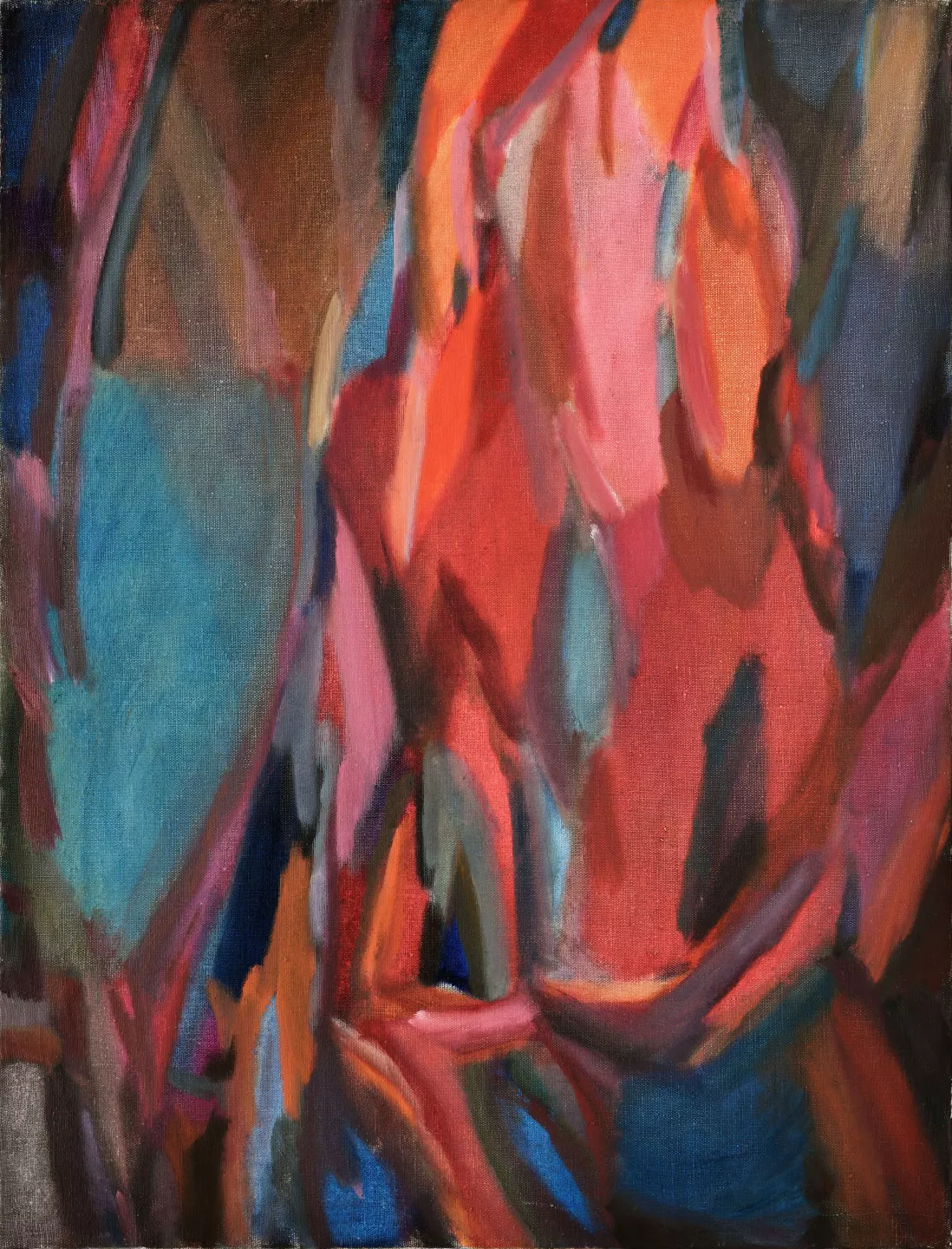 Untitled, from the series ‘Human figure as part of the colored pictorial space’, circa 1960, oil on canvas, 78,5 x 102,5 cm